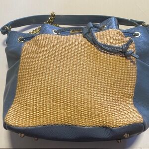 Unica Firenze Italian Leather Straw Bag